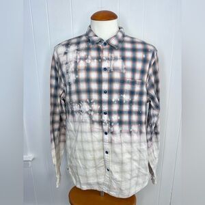 John Varvatos Reversible Bleached Flannel Shirt - Distressed